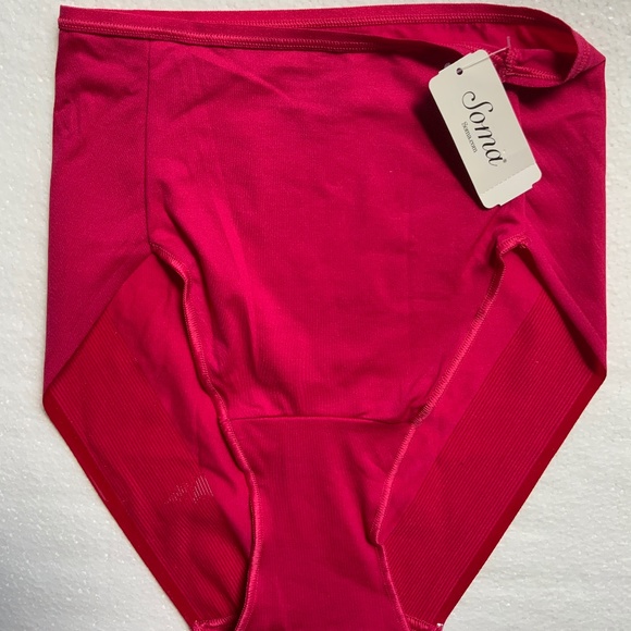 LOT OF 2 SOMA VANISHING EDGE PANTIES IN VIVID PINK & BLUSH PINK SMALL - Picture 3 of 11